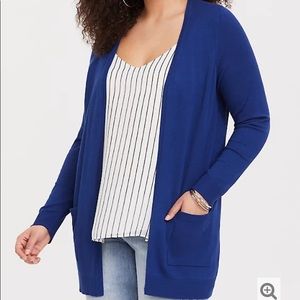 Torrid 2 pocket blue cardigan size 3X